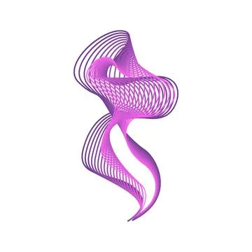 Flowing abstract ribbon lines creating dynamic wave gradient Illustrazione stock