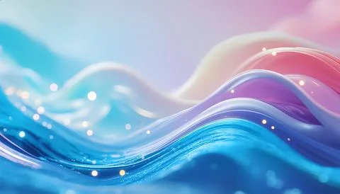 Flowing Abstract Waves with Gradients, Modern Background Art Stock Illustration