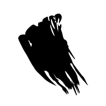 Flowing and Dripping paint or liquid brushstroke template. Black Stock Illustration