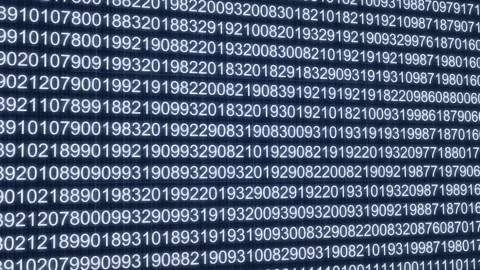 Flowing binary code and digital numbers animation isolated on black background Stock Footage 322061294