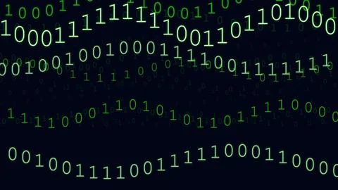 Flowing Binary Code Background Representing Digital Data Stream Stock Illustration