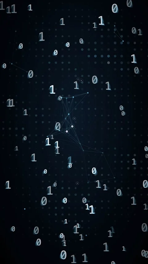 Flowing binary code streams with collision Stock Footage 339317179