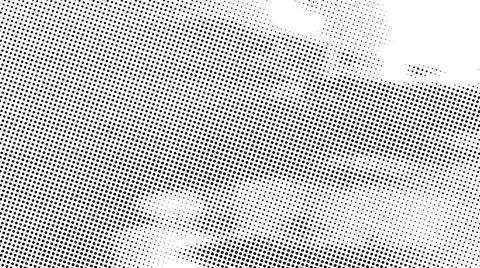 Flowing black halftone wave texture with broad fading bands, irregular dot Stockillustratie