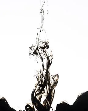 Flowing black ink cloud Stock Photos