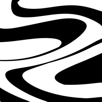 Flowing Black Tapered Waves on White Background Stock Illustration
