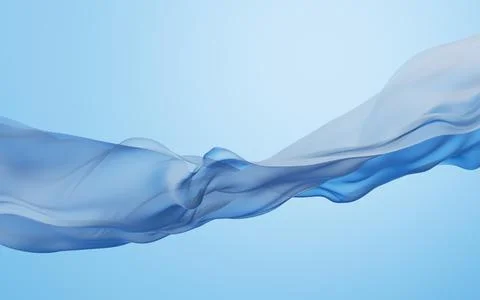 Flowing blue cloth background, 3d rendering. Stock Illustration