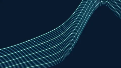 Flowing Blue Data Lines and Light Nodes in a Seamless Wave Loop 스톡 동영상 346188567