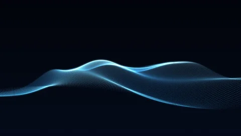 Flowing blue digital particle wave landscape, 4K loop 库存影片 346977960