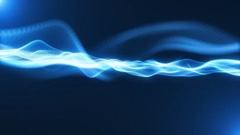 Flowing blue dots form a smooth digital wave landscape 動画素材 331996840