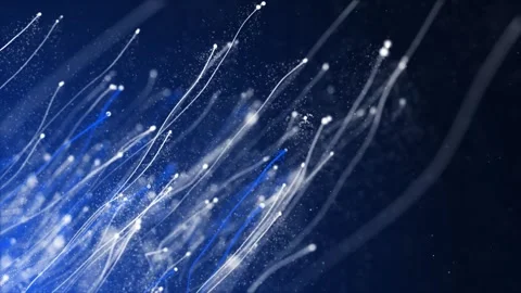 Flowing Blue Light Streaks with Particle Motion Stock Footage 323613628