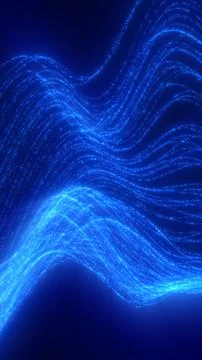 Flowing blue light waves and fiber optic strands creating a futuristic abst.. Stock Illustration