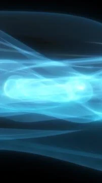 Flowing blue light waves with soft motion blur, creating a dynamic abstract.. Stock Illustration