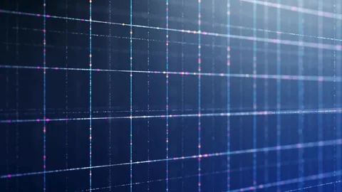 Flowing blue Plexus terrain waves. Grid, mesh of dots and lines. Stock Footage 334022151