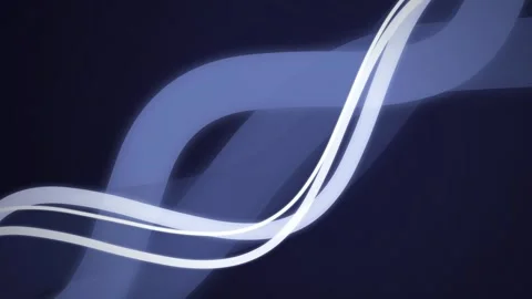 Flowing blue ribbons and glowing white lines curve across the frame Stock Footage 342215233