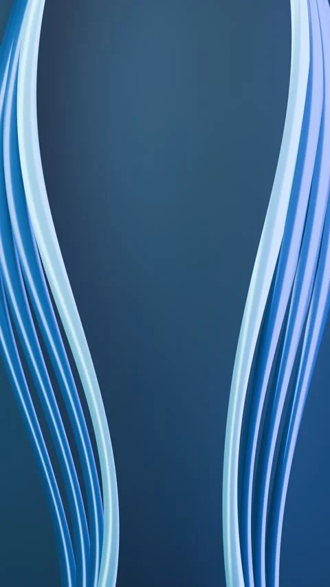 Flowing blue ribbons with copy space in a vertical loop 库存影片 347755446