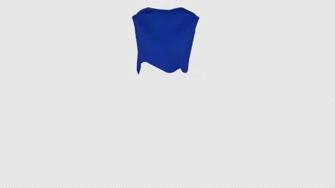 Flowing Blue Super Hero Cape With Alpha Channel Stock-Footage 342984588