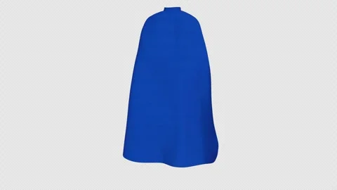 Flowing Blue Super Hero Cape With Alpha Channel Stock Footage 342984798