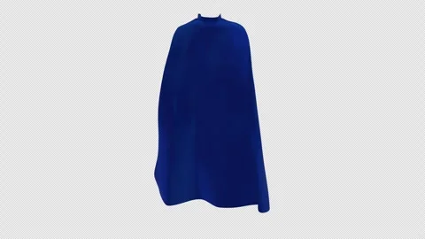 Flowing Blue Super Hero Cape With Alpha Channel Video stock 342984853