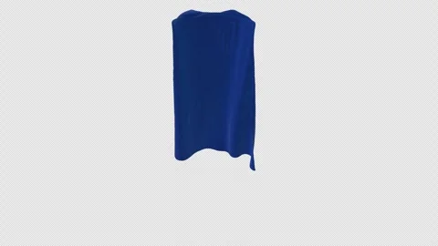 Flowing Blue Super Hero Cape With Alpha Channel Stock Footage 342984854