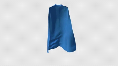 Flowing Blue Super Hero Cape With Alpha Channel Video stock 342984957