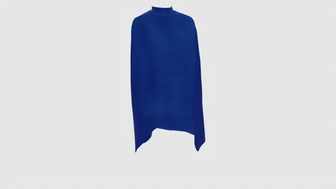 Flowing Blue Super Hero Cape With Alpha Channel Видео 343881916