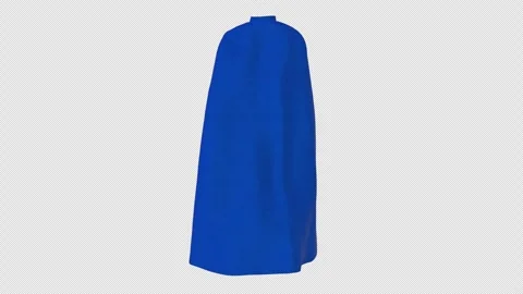 Flowing Blue Super Hero Cape With Alpha Channel 스톡 동영상 343882013
