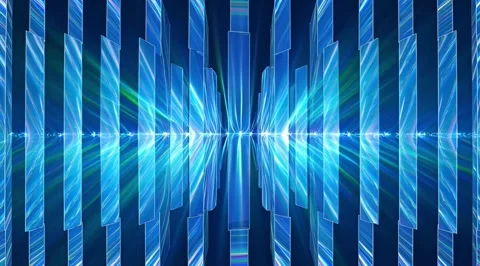 Flowing blue wave background loop with bright particles Stock Footage 331455793