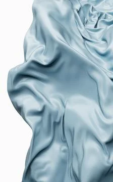 Flowing blue wave cloth background, 3d rendering. Stock Illustration