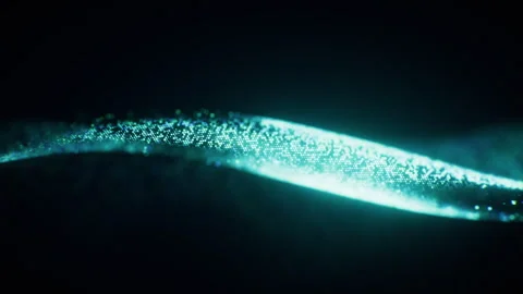 Flowing blue wave particles background, 3d rendering. Stock Footage 341304620