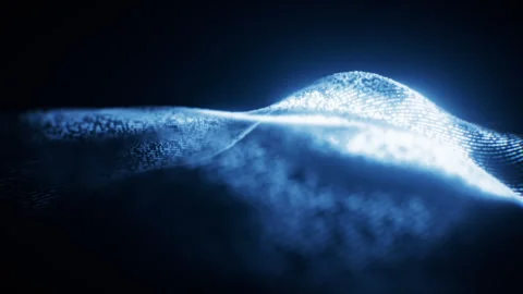 Flowing blue wave particles background, 3d rendering. Stock Footage 341305524