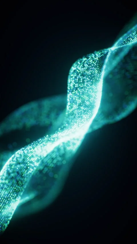 Flowing blue wave particles background, 3d rendering. Stock Footage 341306499