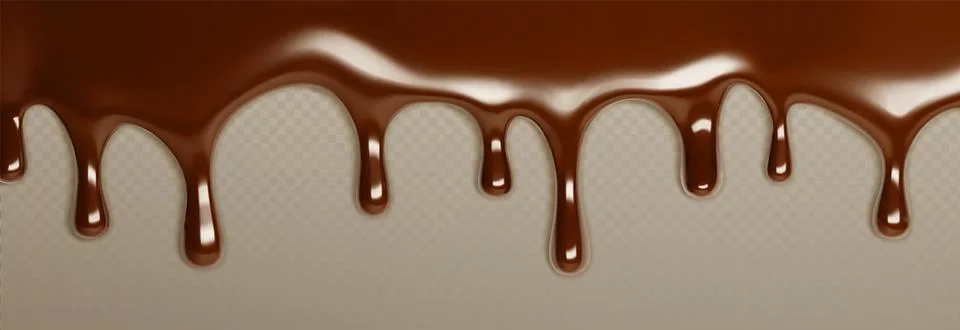 Flowing chocolate drip border Illustrazione stock