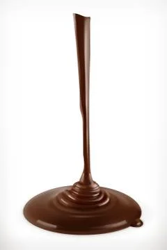 Flowing chocolate, vector graphic element, mesh Stock Illustration