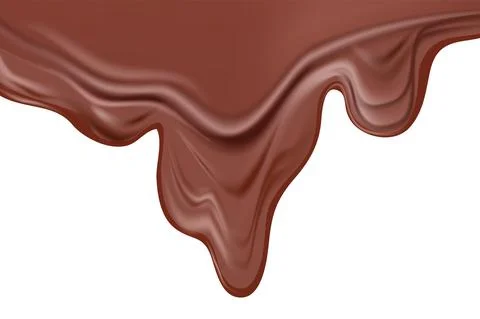 Flowing chocolate on white background Stock Illustration