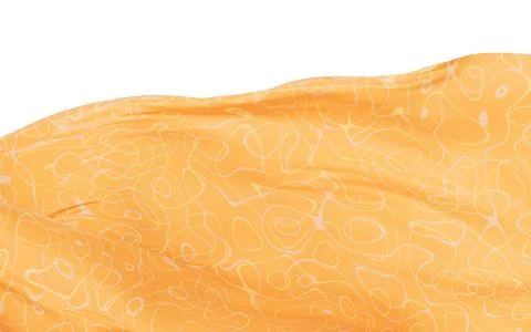 Flowing cloth with abstract wave pattern, 3d rendering. Stock Illustration