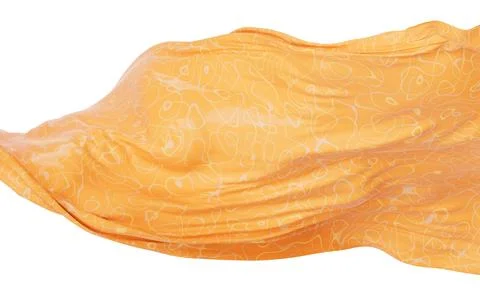 Flowing cloth with abstract wave pattern, 3d rendering. Stock Illustration