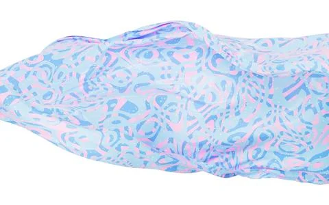 Flowing cloth with abstract wave pattern, 3d rendering. Stock Illustration