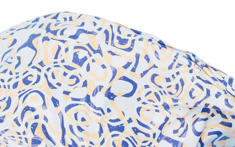 Flowing cloth with abstract wave pattern, 3d rendering. Stock Illustration