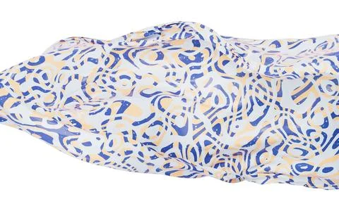 Flowing cloth with abstract wave pattern, 3d rendering. Stock Illustration