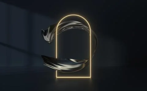 Flowing clothes with black background, 3d rendering. Stock Illustration