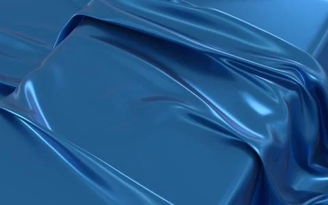 Flowing clothes with blue background, 3d rendering. Stock Illustration