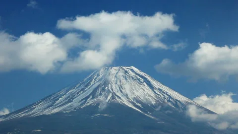 Flowing Clouds and Mount Fuji, High-Speed Photography Video stock 324965327