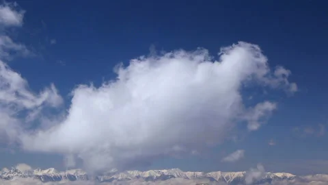Flowing Clouds and the Winter Northern Alps Stock Footage 324950573