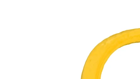 Flowing color background - yellow paint on white (FULL HD) Stockbeeldmateriaal 71296567