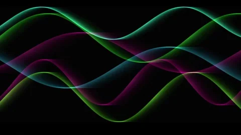 Flowing Colorful Wave Lines Abstract Motion Background Stock Footage 342821230