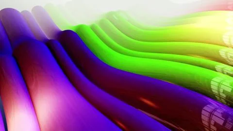 Flowing colorful waves. 3D rendering Stock Illustration