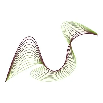 Flowing contour lines creating an abstract dynamic ribbon Stock Illustration
