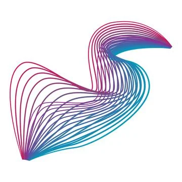Flowing contour lines creating abstract gradient shape Stock Illustration