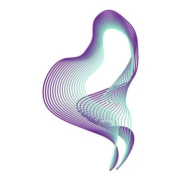 Flowing contour lines creating dynamic abstract graphic Stock Illustration