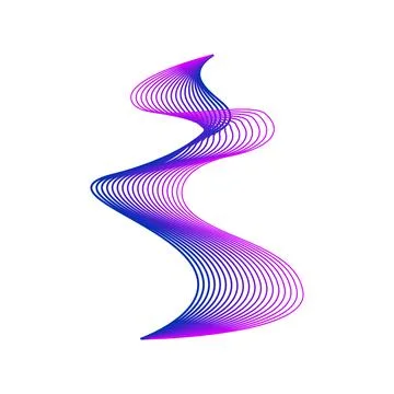 Flowing contour ribbons with abstract gradient lines Stock Illustration